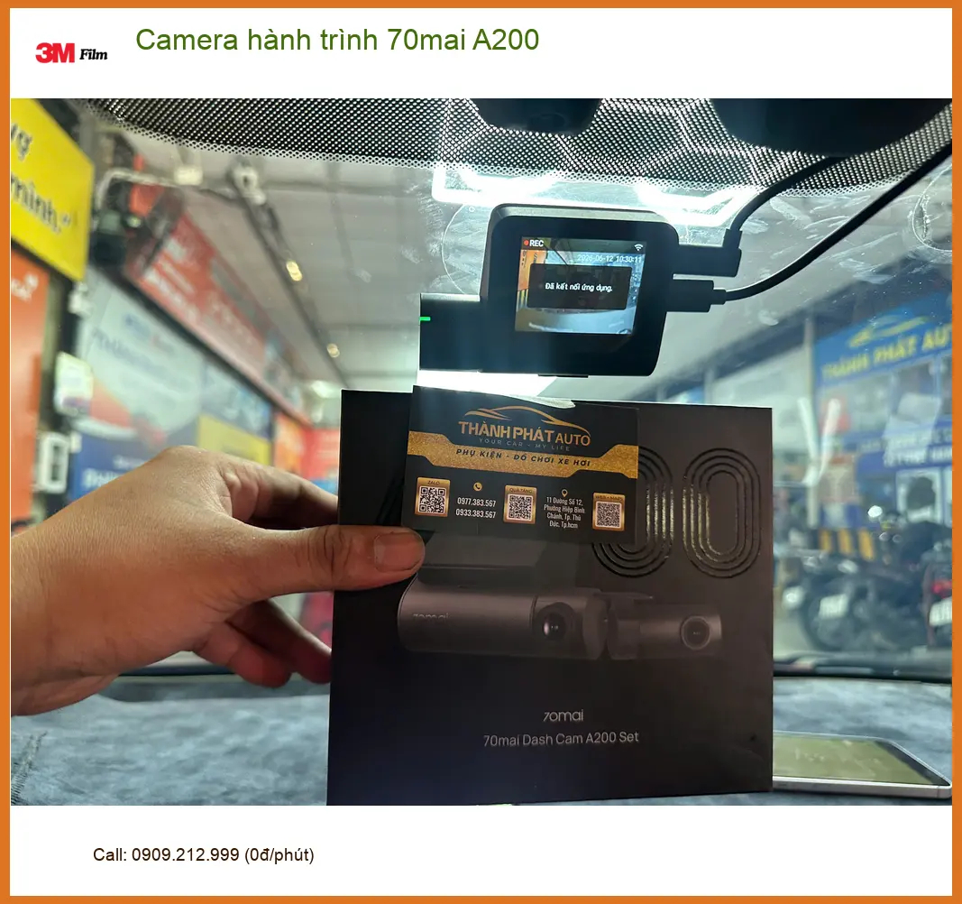 Anh Khải lắp Camera hành trình 70mai A200 cho Hyundai Accent ở Quận 12