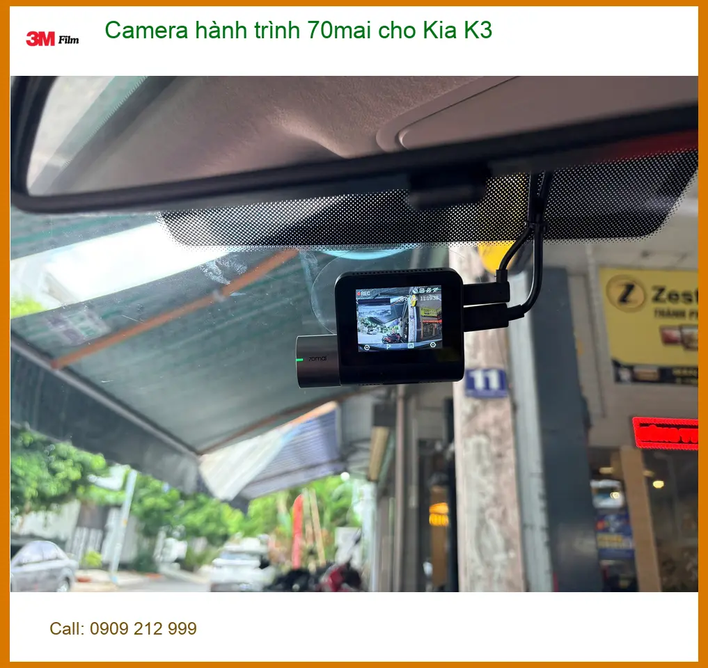 Anh Nam lắp Camera hành trình 70mai chính hãng cho Kia K3 ở Quận 5 để ghi hình rõ nét hơn