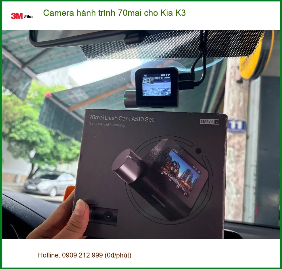 Anh Nam lắp Camera hành trình 70mai chính hãng cho Kia K3 ở Quận 5 để ghi hình rõ nét hơn ảnh thực tế 2