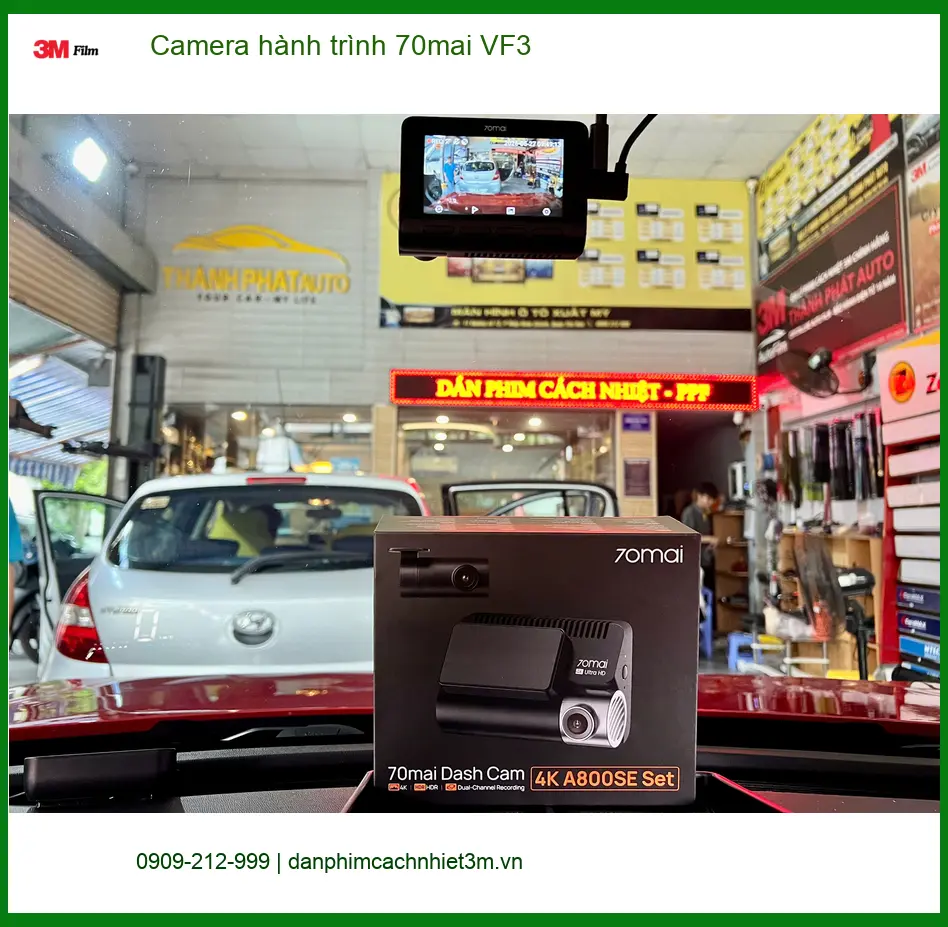 Chị Mai Trang lắp camera hành trình 70mai cho VinFast VF3 tại Phú Nhuận ảnh thực tế 3