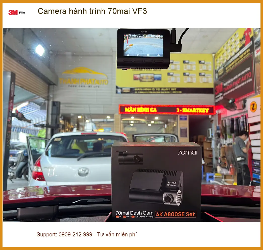 Anh Minh lắp Camera hành trình 70mai cho VinFast VF3 ở Quận 2 để ghi lại bằng chứng
