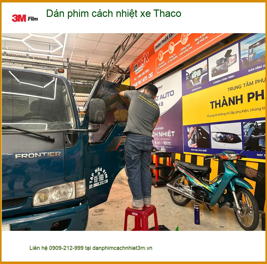 Anh Cường dán phim cách nhiệt xe Thaco Towner Quận 6 chống nóng hiệu quả ảnh thực tế 2