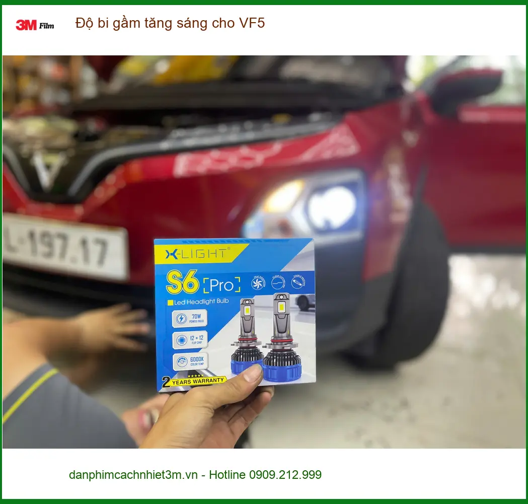 Anh Quang độ bi gầm tăng sáng cho VinFast VF5 ở Bình Chánh đèn zin yếu ảnh thực tế 3