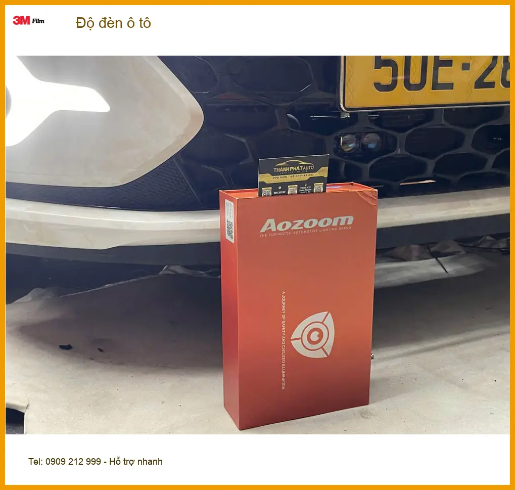 Chú Nhật Minh độ đèn ô tô cho Hyundai Santa Fe vì đèn zin yếu khi đi đêm ở Gò Vấp ảnh thực tế 3