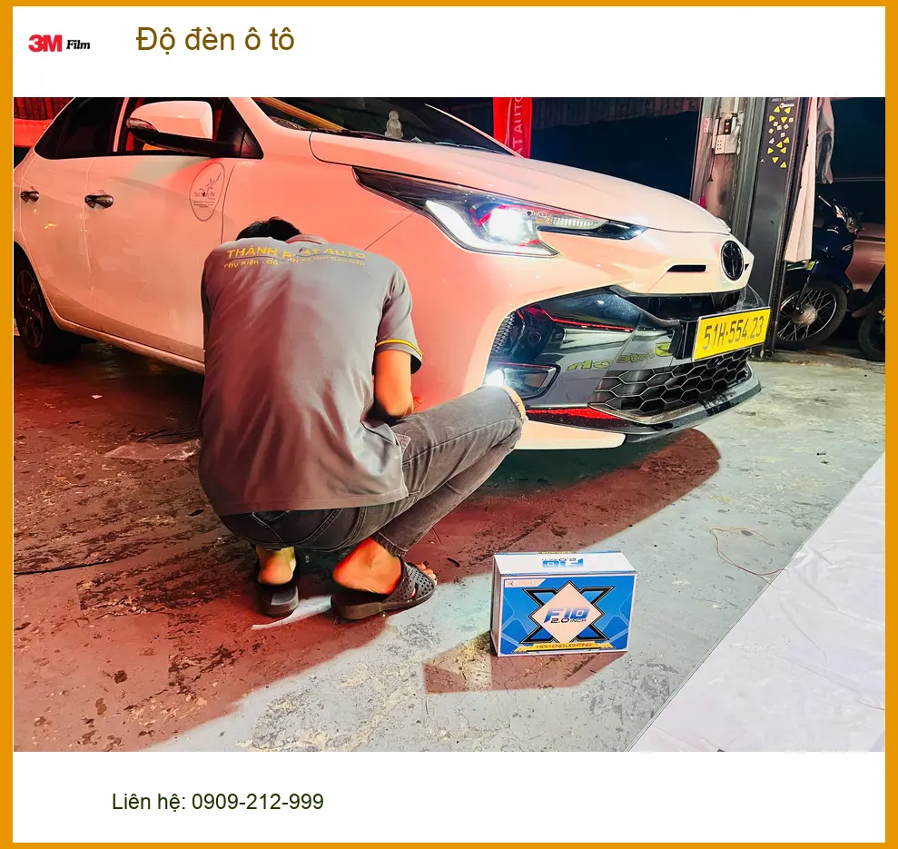Anh Cường nâng cấp độ đèn ô tô Honda Civic tại Quận 9 để cải thiện tầm nhìn đêm