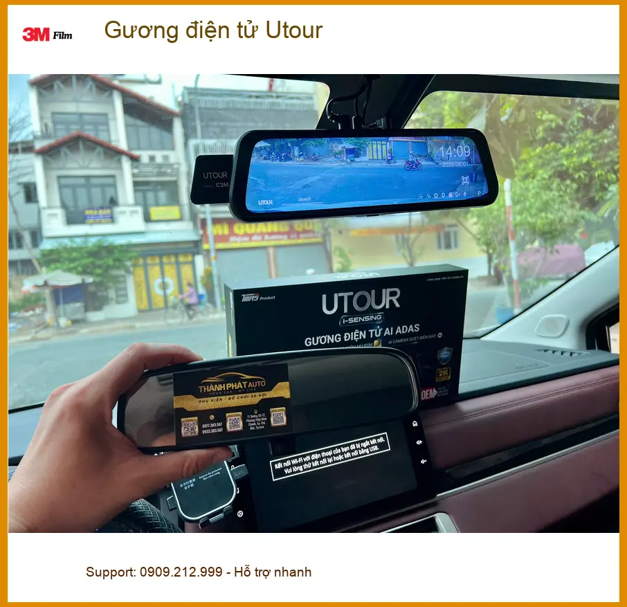 Anh Dũng lắp Gương điện tử Utour cho Honda CRV tại Quận Phú Nhuận để giảm điểm mù