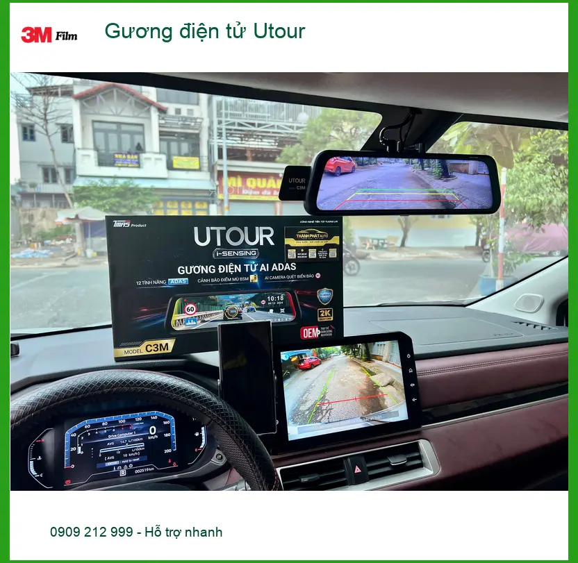 Chị Hoài lắp Gương điện tử Utour cho Toyota Raize tại Quận Tân Phú