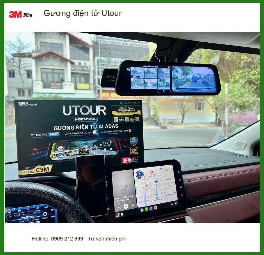 Chị Hoài lắp Gương điện tử Utour cho Toyota Raize tại Quận Tân Phú ảnh thực tế 3