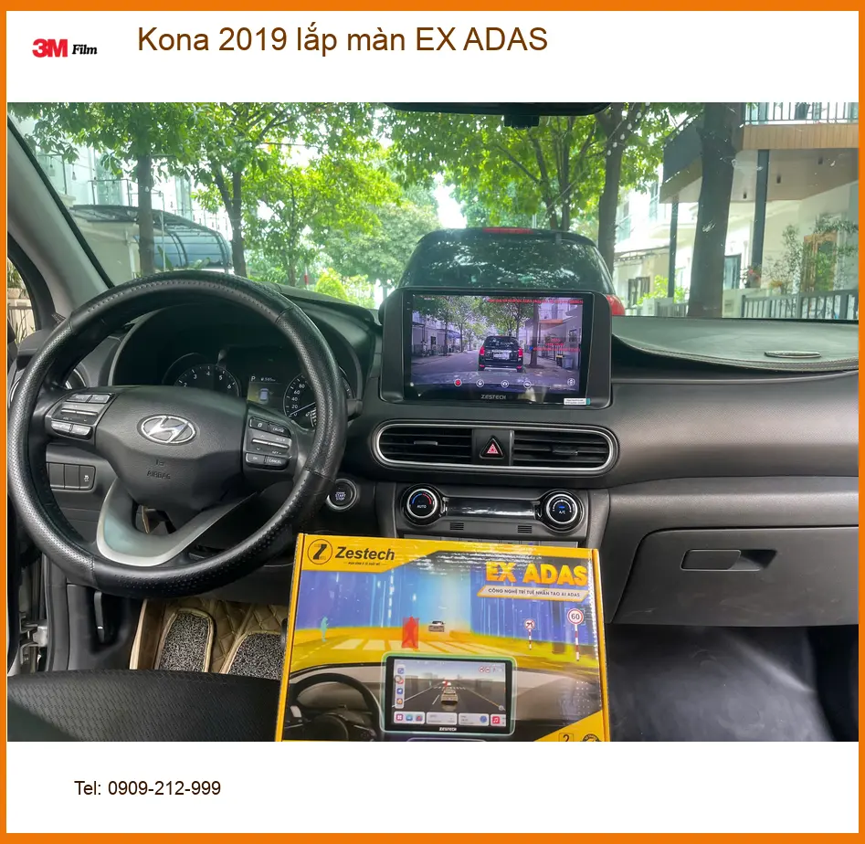 Anh Thiện lắp màn EX ADAS cho Kona 2019 tại Quận Tân Phú ảnh thực tế 2