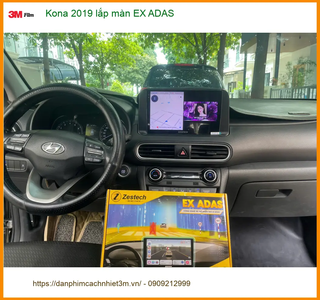 Anh Khang lắp màn hình EX ADAS cho Kona 2019 tại Thủ Đức để lái xe an toàn hơn