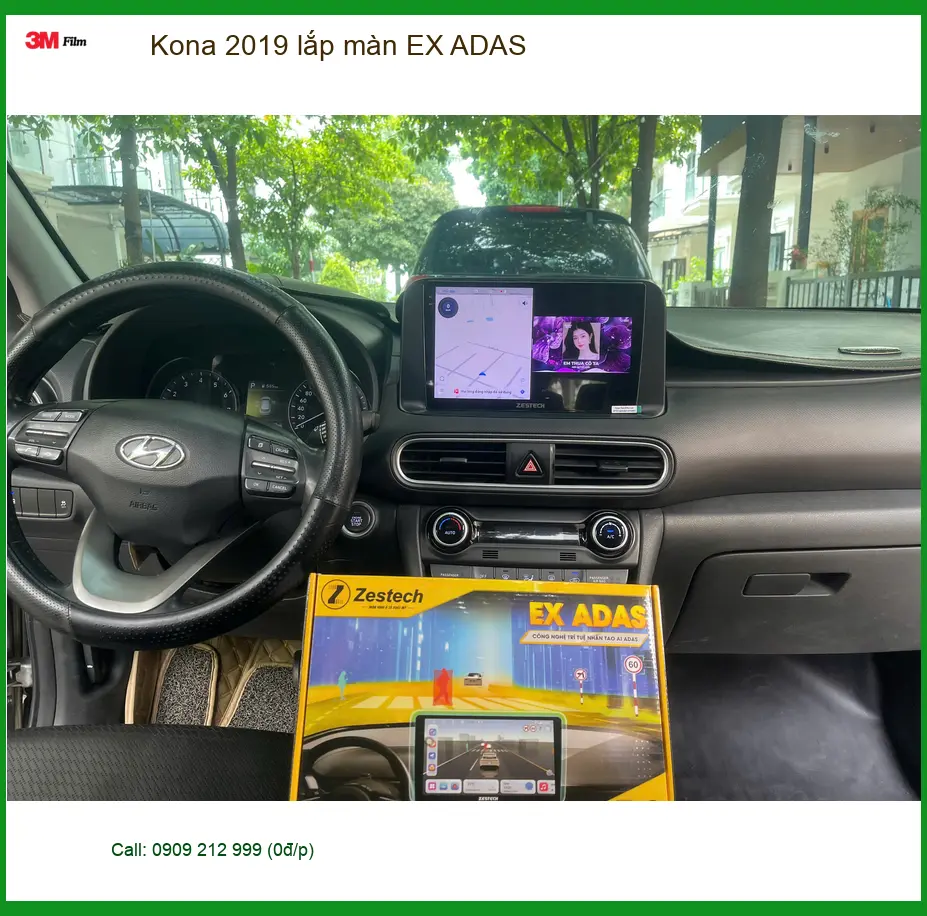Anh Quang lắp màn EX ADAS cho Hyundai Kona 2019 tại Quận 10 an toàn hơn