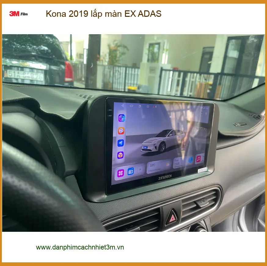 Chú Quang lắp màn hình EX ADAS cho Kona 2019 tại Cần Giờ