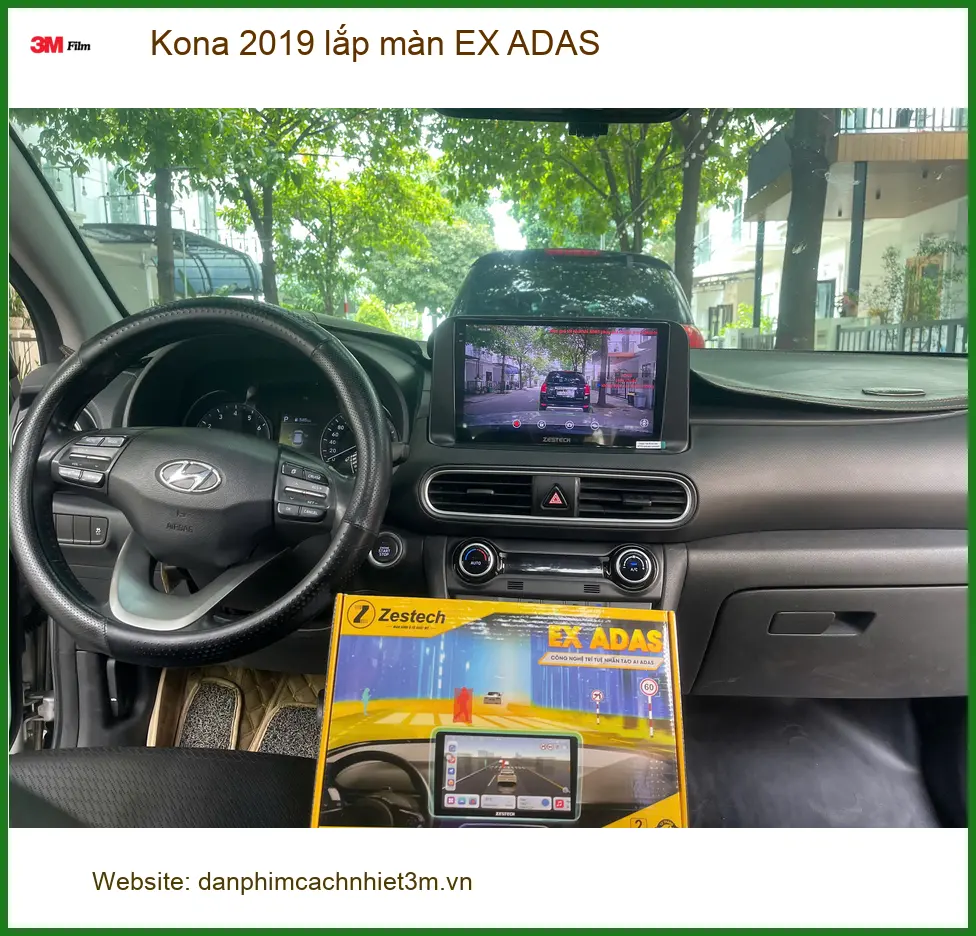 Chú Quang lắp màn hình EX ADAS cho Kona 2019 tại Cần Giờ ảnh thực tế 3