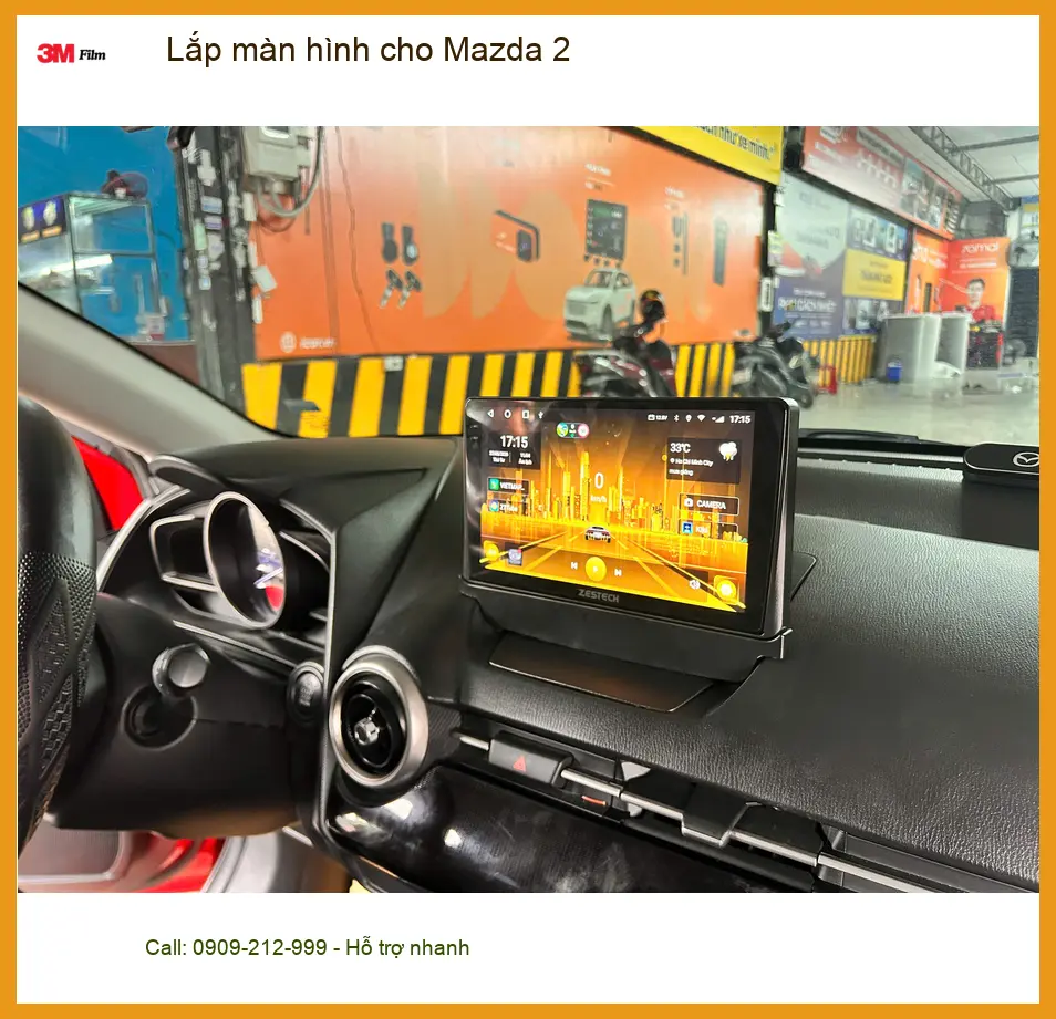 Chú Phát nâng cấp màn hình thông minh cho Mazda 2 tại Quận Bình Thạnh để lái xe an toàn hơn