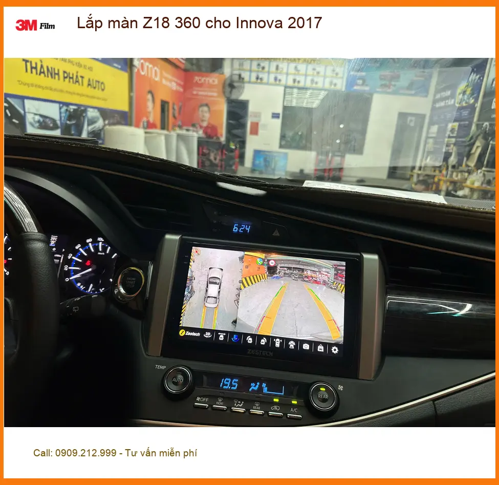 Anh Bảo lắp màn Z18 360 cho Innova 2017 tại Quận 12 để lái xe an toàn hơn
