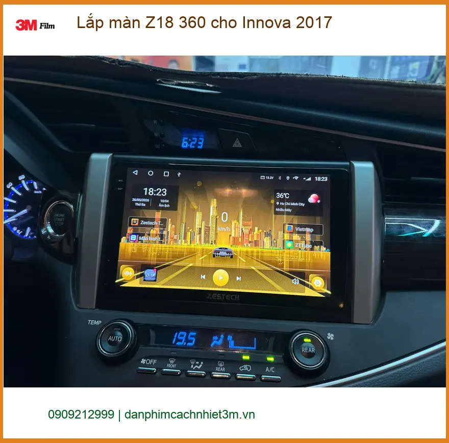 Anh Bảo lắp màn Z18 360 cho Innova 2017 tại Quận 12 để lái xe an toàn hơn ảnh thực tế 2