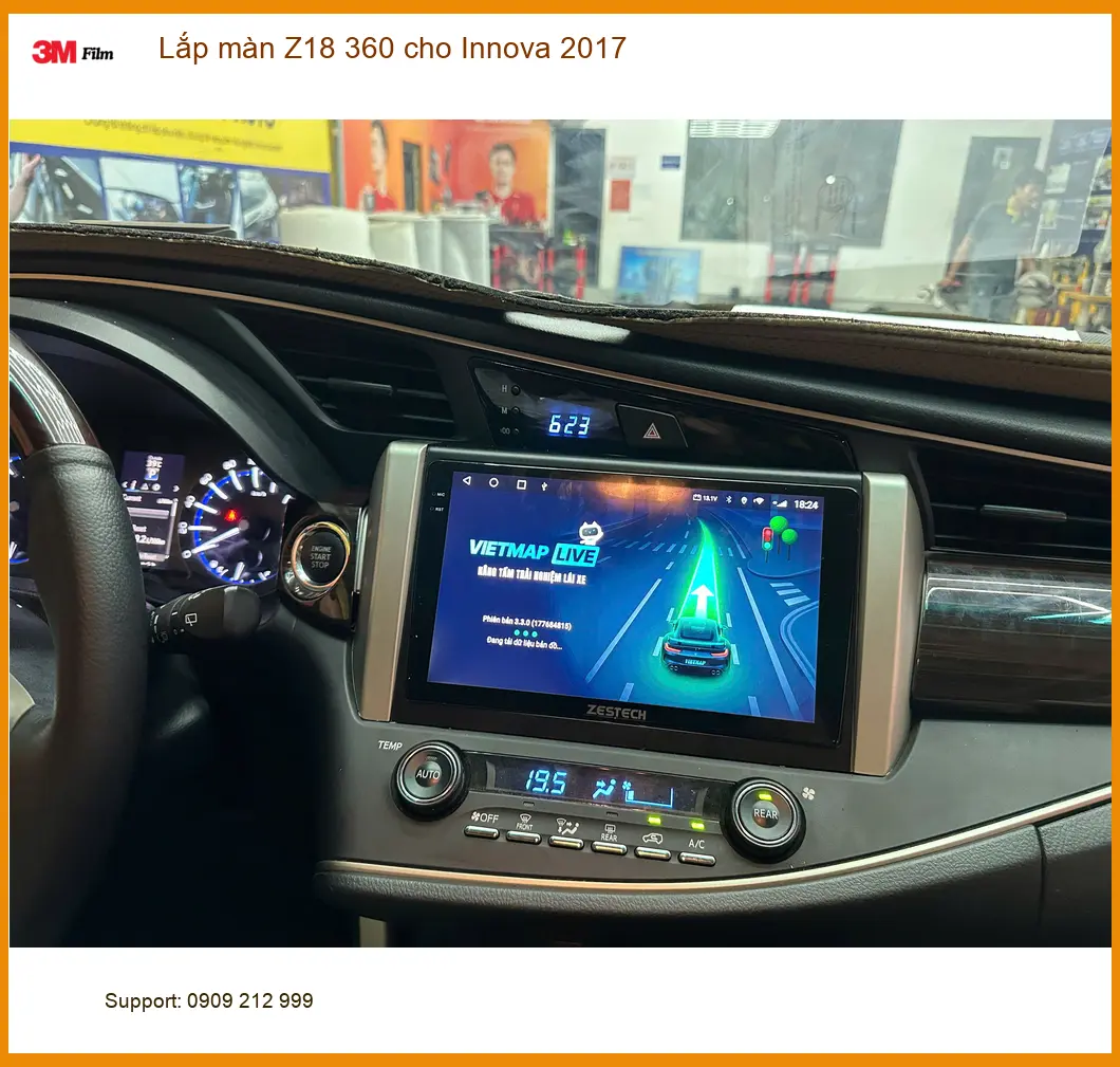 Anh Bảo lắp màn Z18 360 cho Innova 2017 tại Quận 12 để lái xe an toàn hơn ảnh thực tế 3