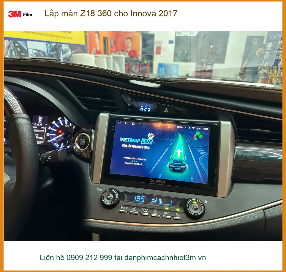 Chị Nguyệt lắp màn Z18 360 cho Innova 2017 ở Bình Tân để an tâm hơn