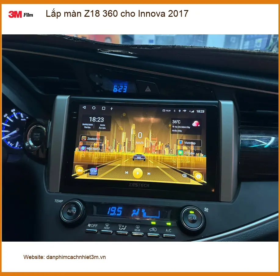 Chị Nguyệt lắp màn Z18 360 cho Innova 2017 ở Bình Tân để an tâm hơn ảnh thực tế 2