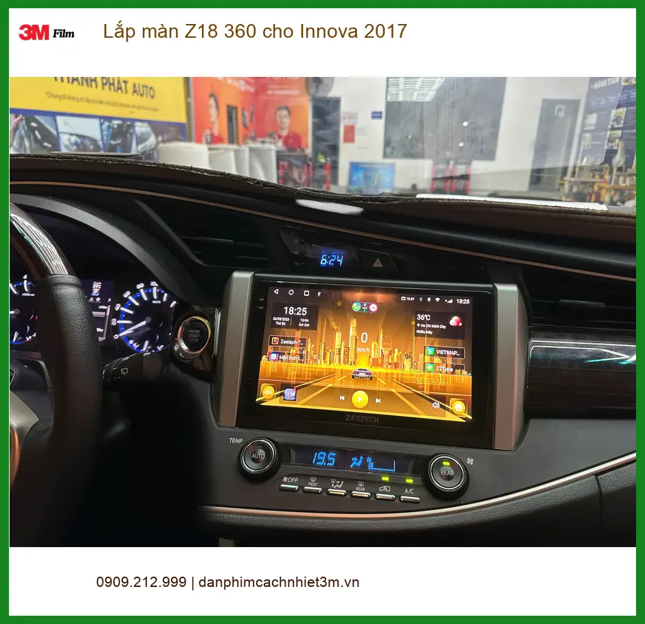 Chị Nguyệt lắp màn Z18 360 cho Innova 2017 ở Bình Tân để an tâm hơn ảnh thực tế 3