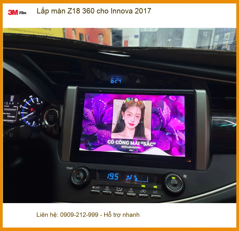 Anh Khải lắp màn Z18 360 cho Innova 2017 Quận 2 để đỗ xe dễ hơn ảnh thực tế 2