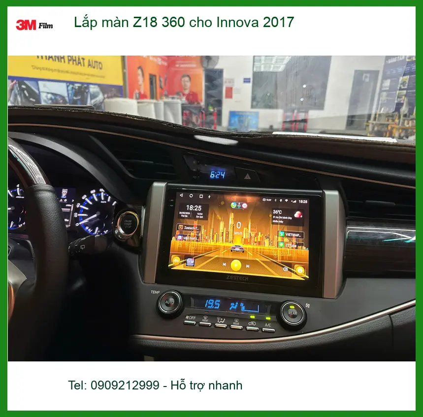 Anh Khải lắp màn Z18 360 cho Innova 2017 Quận 2 để đỗ xe dễ hơn ảnh thực tế 4