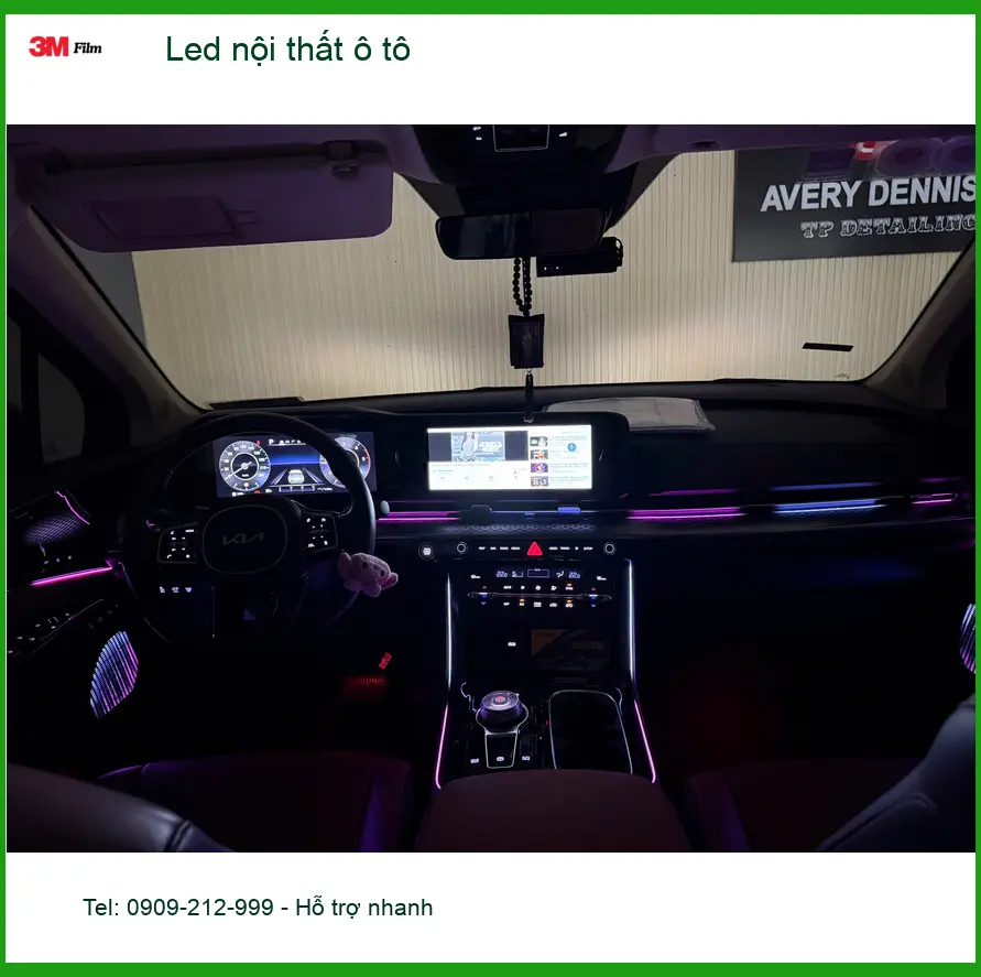 Anh Minh lắp đèn Led nội thất ô tô Hyundai Kona tại Quận 9 để không gian xe thêm phần sang trọng