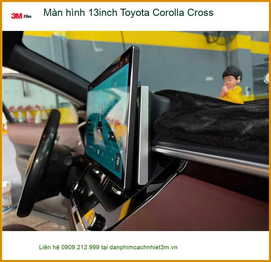 Anh Long lắp màn hình 13inch Toyota Corolla Cross Quận 4 vì màn zin nhỏ. ảnh thực tế 5