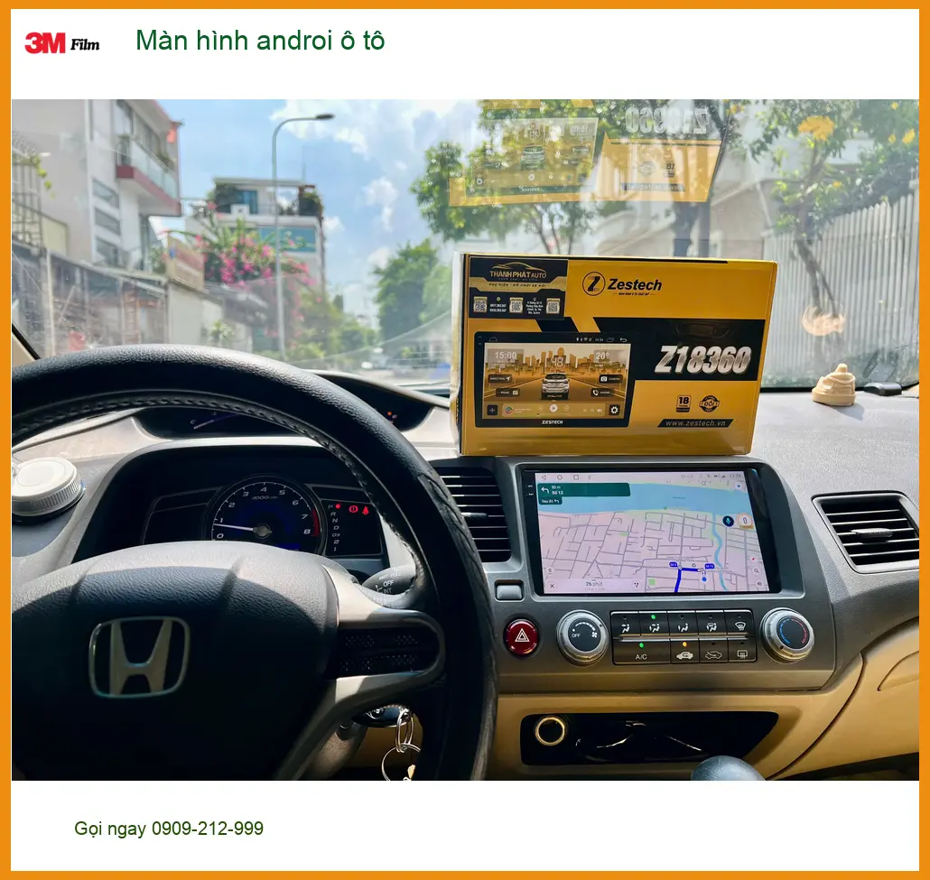 Chị Thảo lắp màn hình Android ô tô cho Hyundai Accent tại Quận 12 tiện xem dẫn đường ảnh thực tế 3