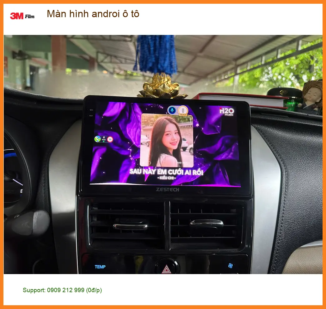 Anh Tấn lắp màn hình Android ô tô cho Hyundai Kona tại Quận 9 vì màn hình cũ đã quá lỗi thời ảnh thực tế 4