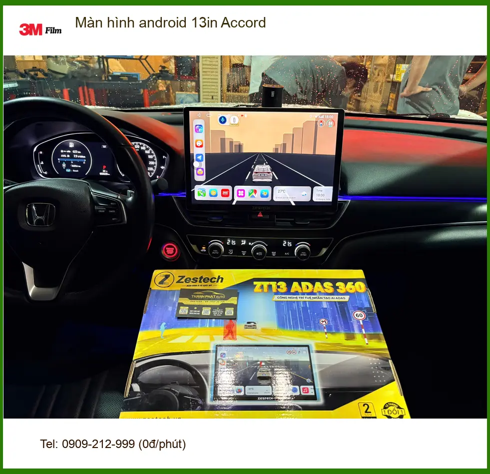 Anh Minh lắp màn hình Android 13in cho Accord vì màn hình cũ giật lag liên tục tại Hóc Môn ảnh thực tế 2