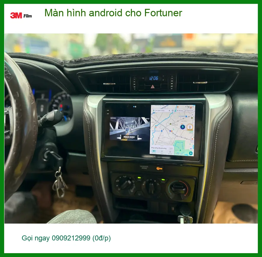 Chú Minh lắp màn hình Android cho Toyota Fortuner ở Quận 12