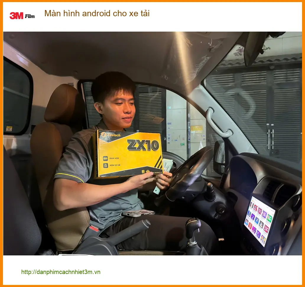 Anh Long lắp màn hình Android cho xe tải tại Quận 11 để tiện lợi hơn ảnh thực tế 4