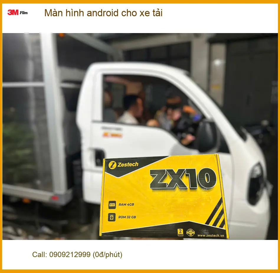 Anh Văn Lợi lắp Màn hình android cho xe tải Hino tại Hóc Môn để có bản đồ tiện lợi
