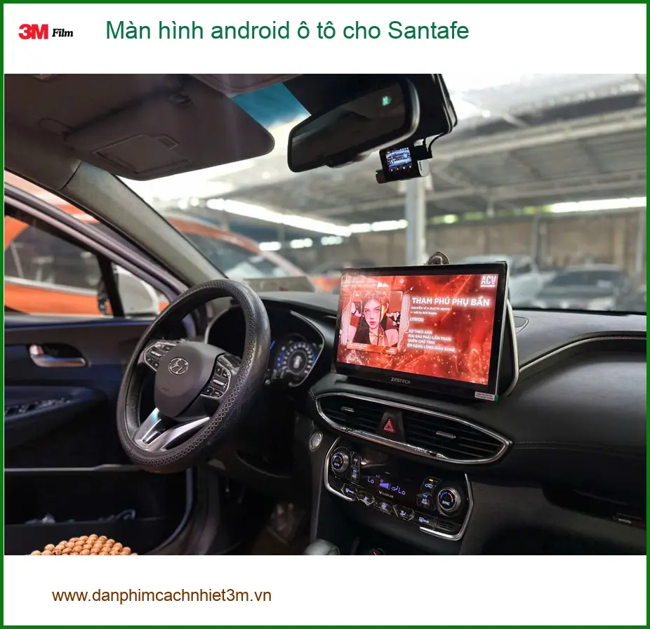 Chị Bích lắp màn hình Android ô tô Santafe Quận Thủ Đức để giải trí, dẫn đường tiện lợi