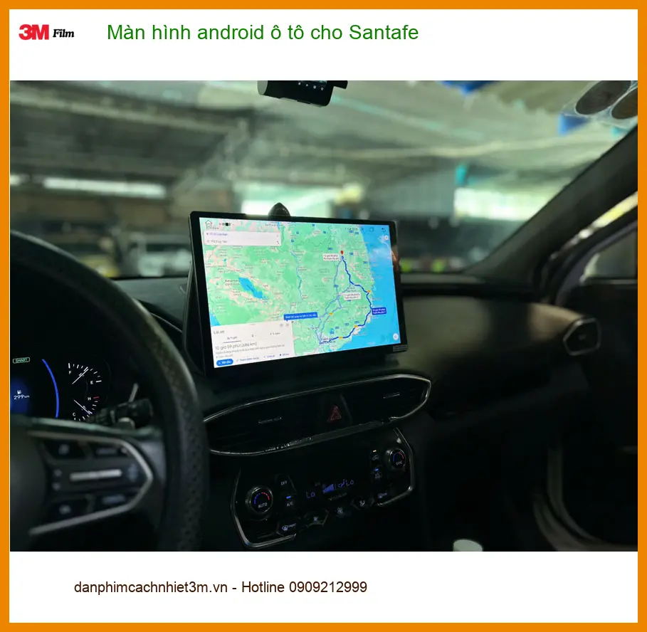 Chị Bích lắp màn hình Android ô tô Santafe Quận Thủ Đức để giải trí, dẫn đường tiện lợi ảnh thực tế 2