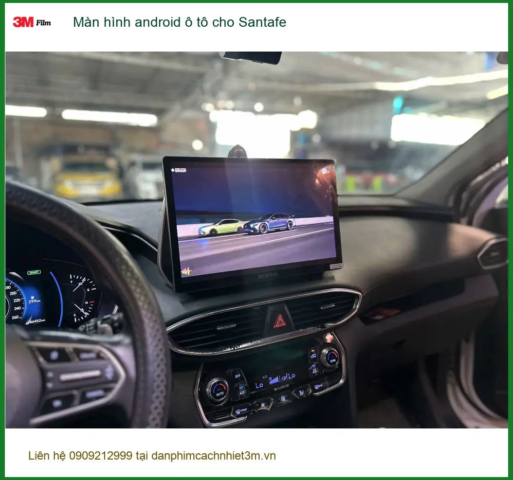 Chị Bích lắp màn hình Android ô tô Santafe Quận Thủ Đức để giải trí, dẫn đường tiện lợi ảnh thực tế 3