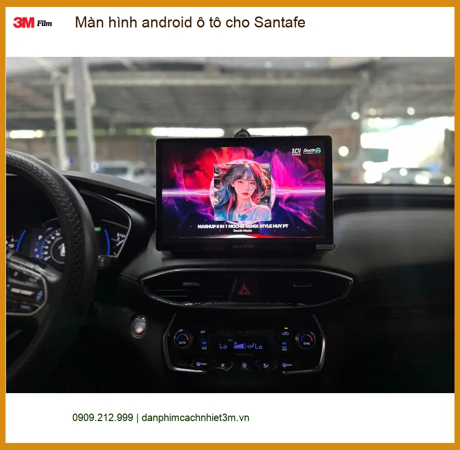 Chị Bích lắp màn hình Android ô tô Santafe Quận Thủ Đức để giải trí, dẫn đường tiện lợi ảnh thực tế 4