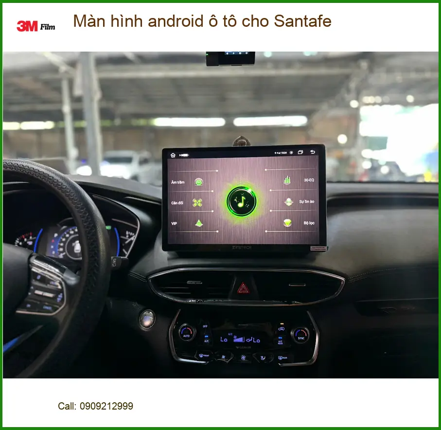 Anh Hoàng Long lắp màn hình android ô tô cho Santafe tại Quận 2 để nâng cấp giải trí ảnh thực tế 2