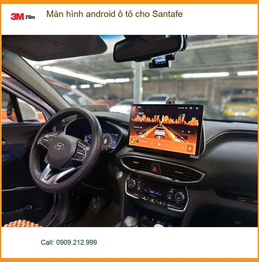 Anh Hoàng Long lắp màn hình android ô tô cho Santafe tại Quận 2 để nâng cấp giải trí ảnh thực tế 4