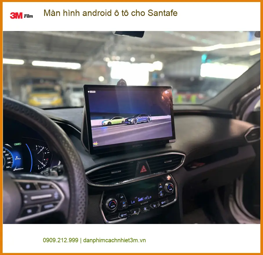 Anh Hoàng Long lắp màn hình android ô tô cho Santafe tại Quận 2 để nâng cấp giải trí ảnh thực tế 5