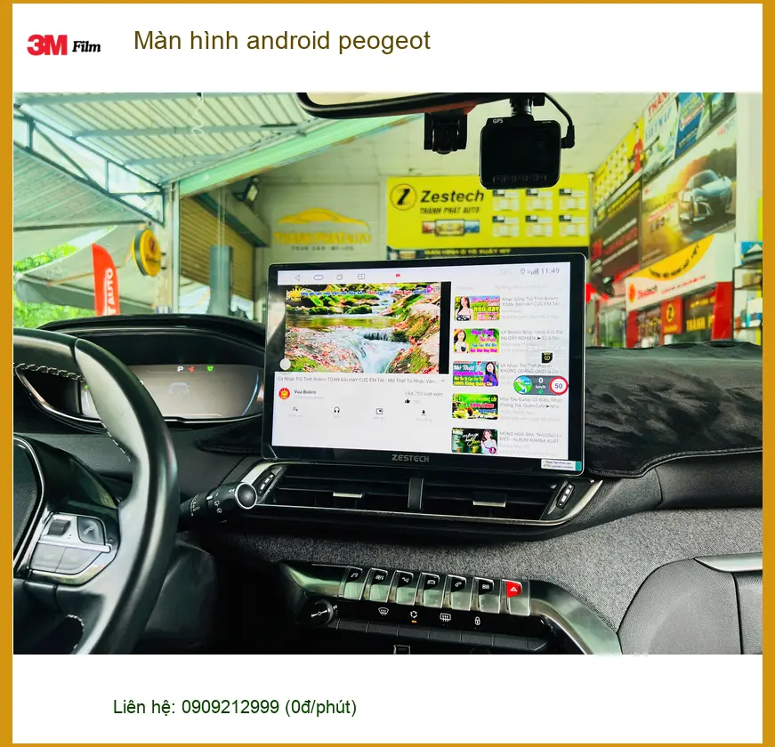 Chị Mai lắp màn hình Android Peugeot 5008 tại Quận 2 để tiện di chuyển