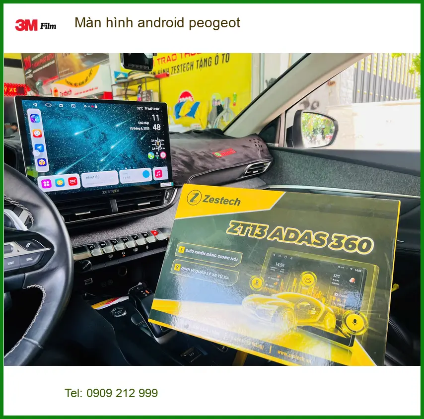 Chị Mai lắp màn hình Android Peugeot 5008 tại Quận 2 để tiện di chuyển ảnh thực tế 4