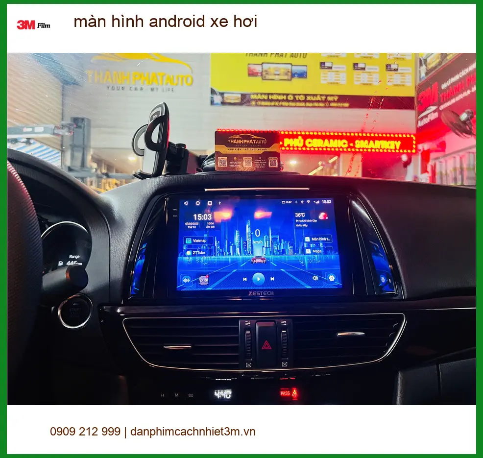 Chú Minh lắp màn hình Android xe hơi Honda Civic tại Quận 2 để xem YouTube ảnh thực tế 5