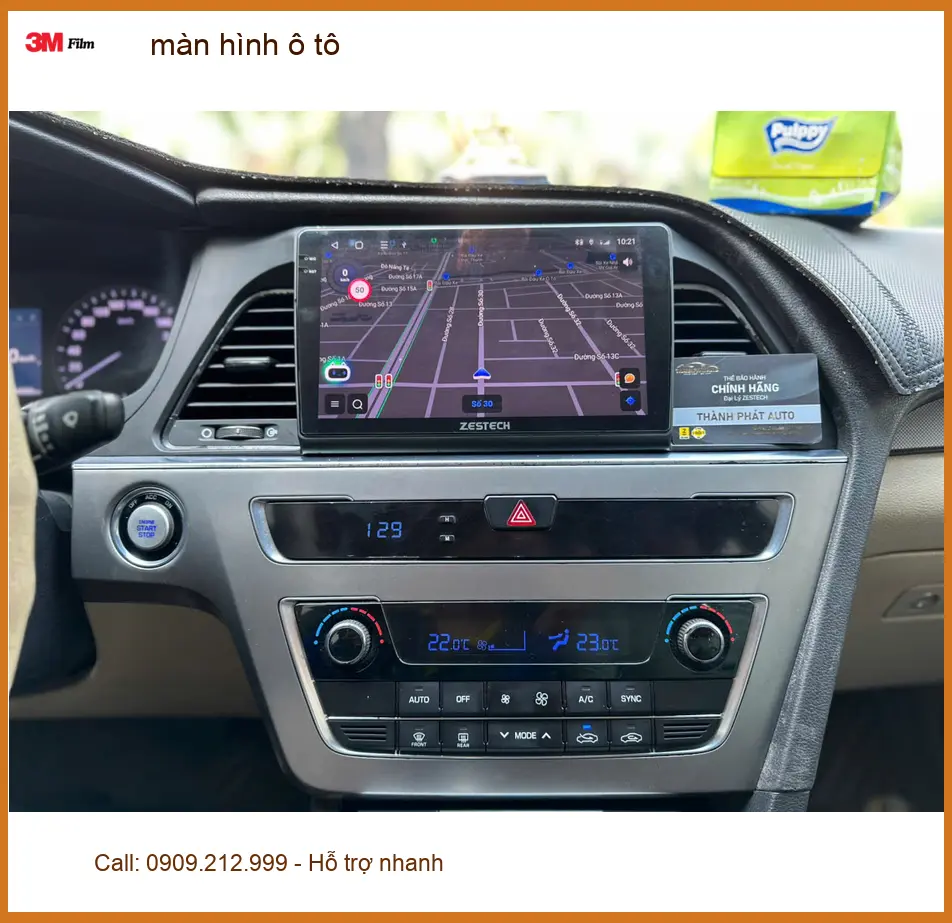 Anh Quang Minh lắp màn hình ô tô Hyundai Accent tại Bình Chánh để tiện xem bản đồ ảnh thực tế 4