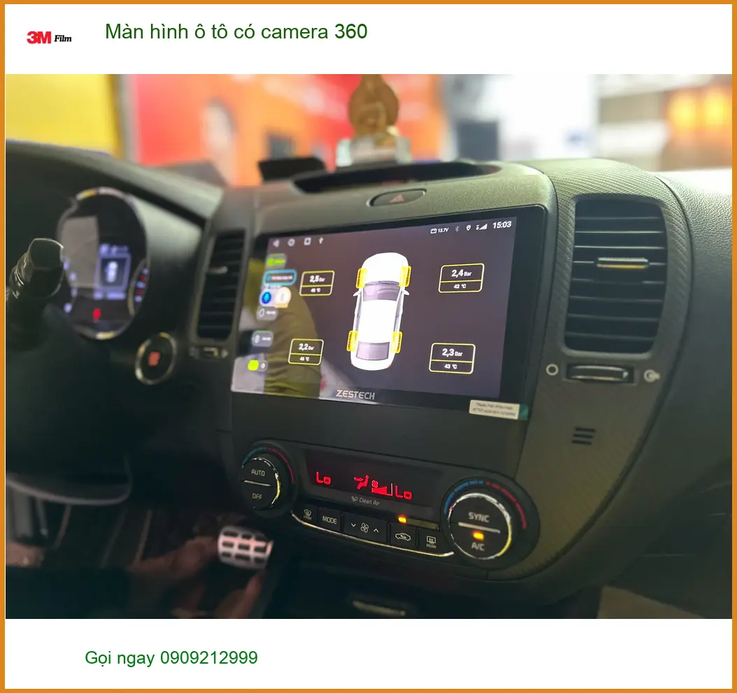 Chị Mai lắp màn hình ô tô có camera 360 cho Kia Soluto tại Quận Tân Phú ảnh thực tế 3