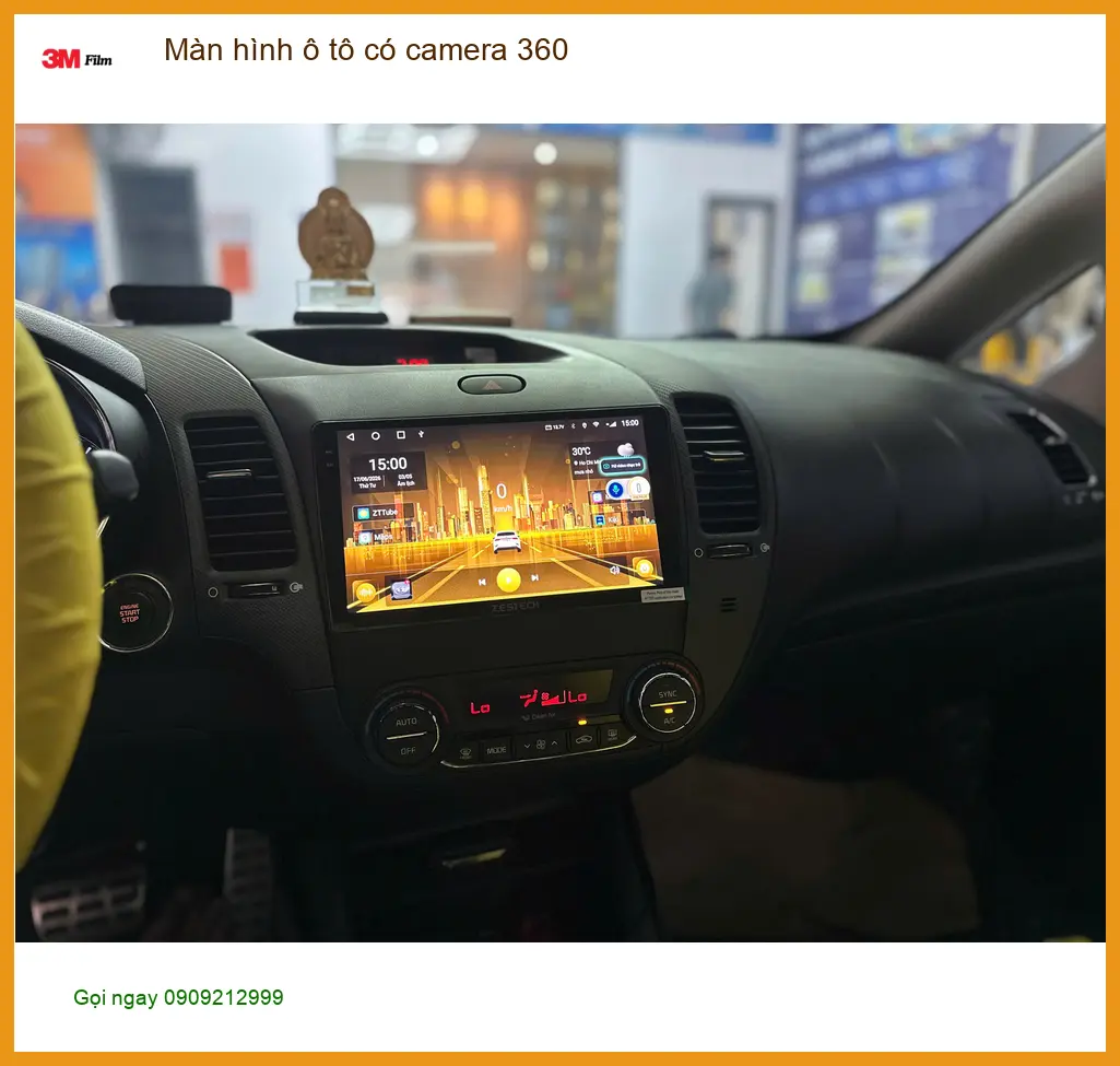 Chị Mai lắp màn hình ô tô có camera 360 cho Kia Soluto tại Quận Tân Phú ảnh thực tế 4