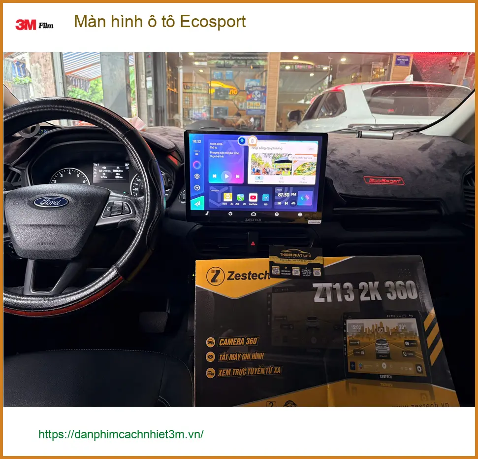 Anh Khang nâng cấp màn hình ô tô Ecosport tại Quận Tân Phú để xem YouTube ảnh thực tế 3