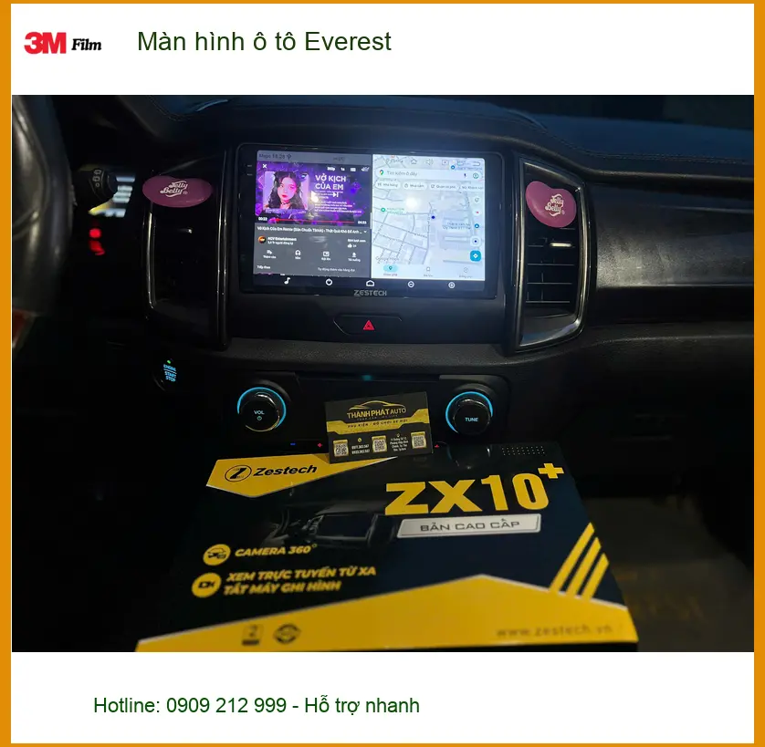 Chị Oanh nâng cấp Màn hình ô tô Ford Everest tại Quận Nhà Bè để tiện di chuyển ảnh thực tế 5