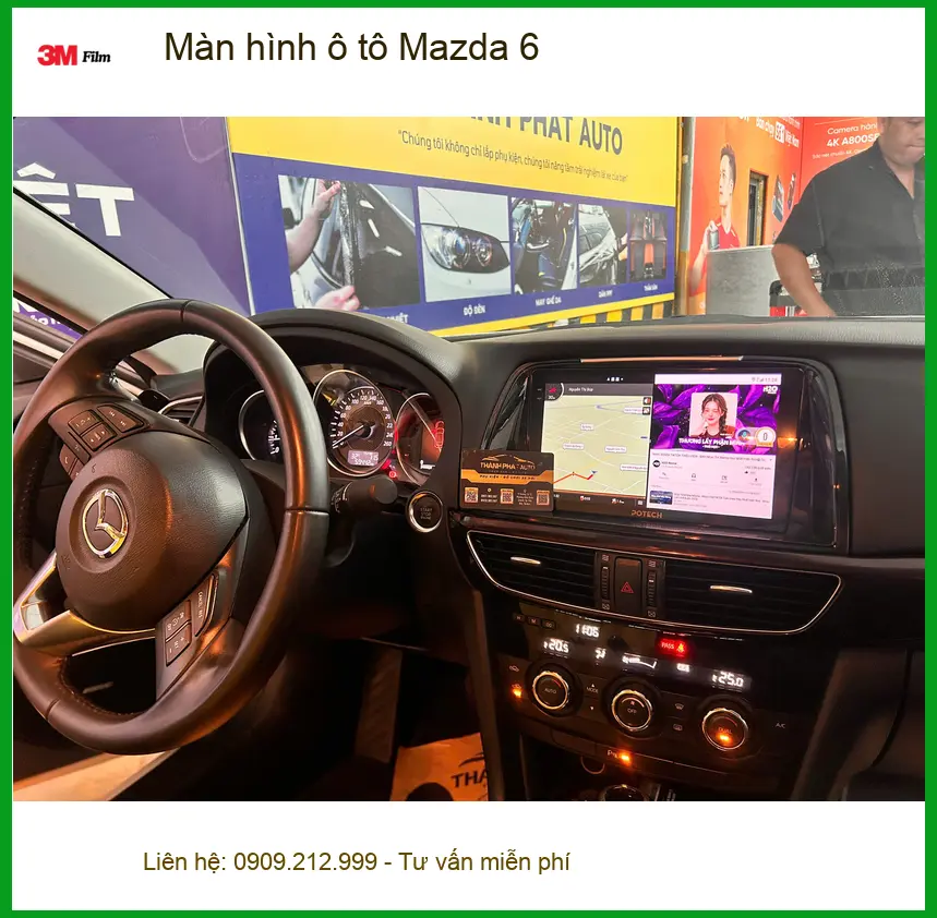 Anh Tùng nâng cấp màn hình ô tô Mazda 6 Quận 10 để nâng tầm không gian nội thất ảnh thực tế 4